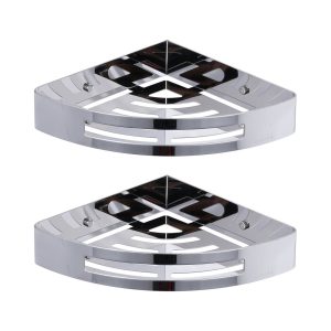 Wall Mounted Bathroom Shower Caddies Stainless Steel Corner Storage Shelves in Chrome