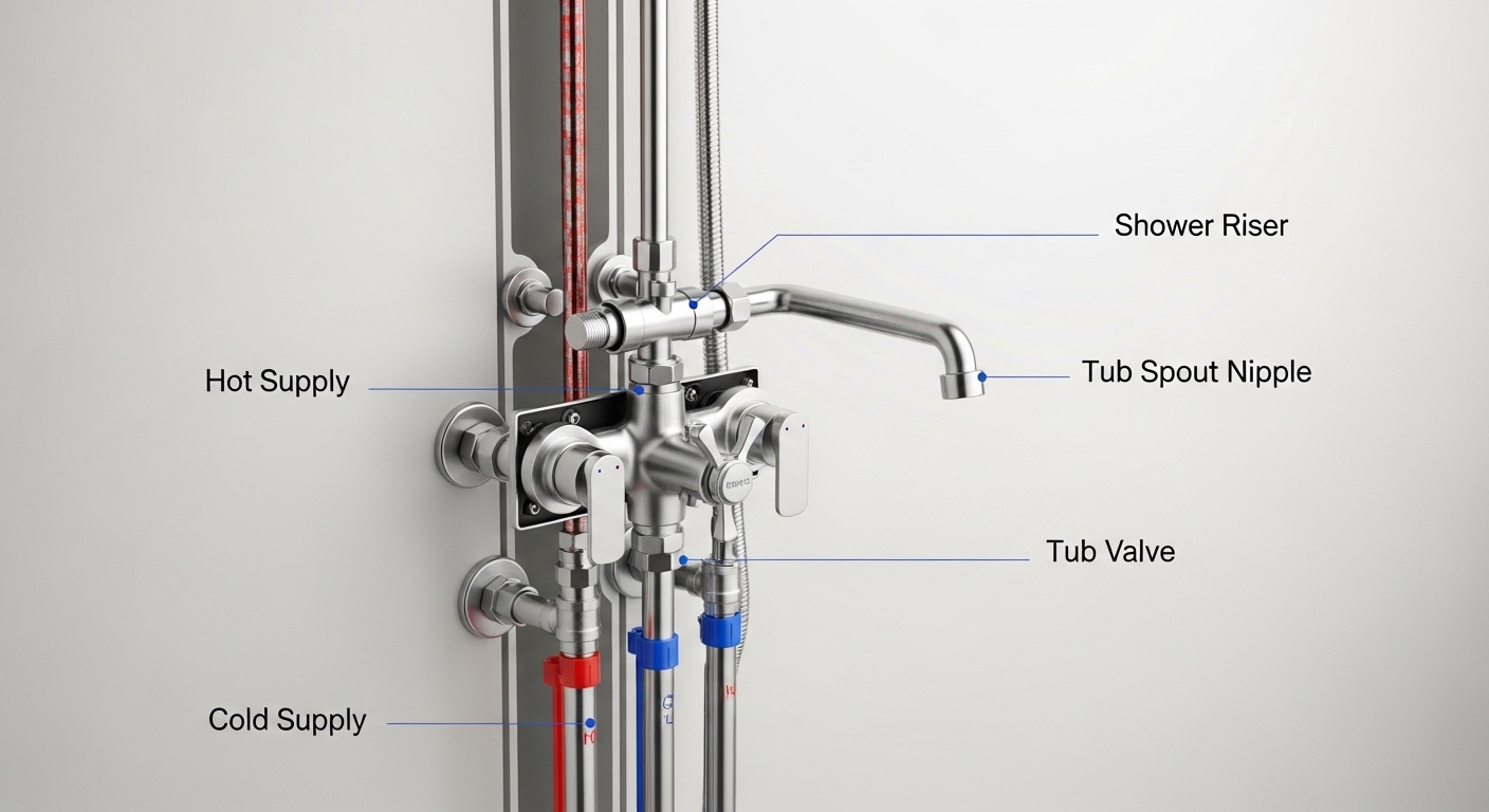 how to replace bathtub faucet pipes