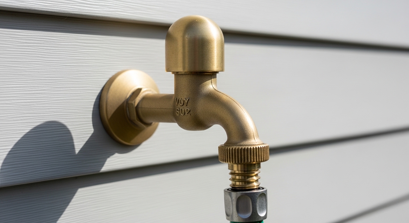 outdoor faucet with top cap