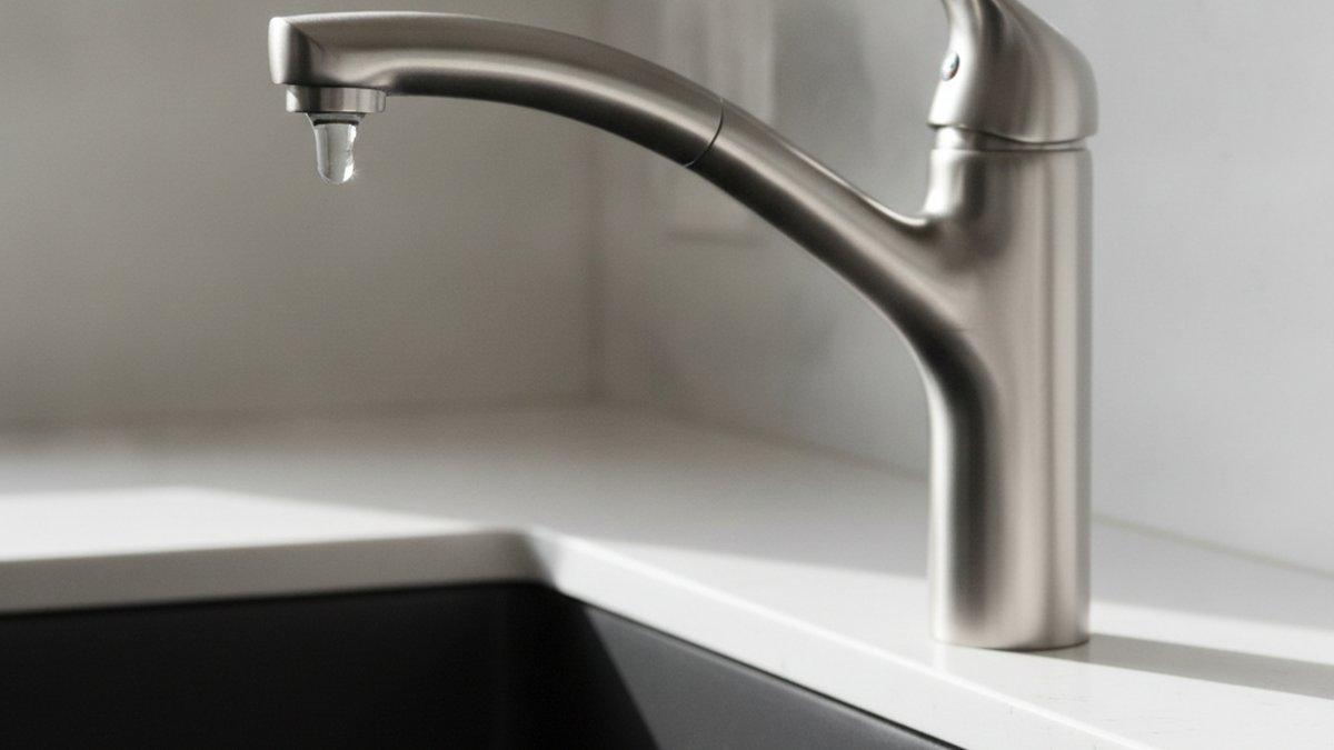 kitchen faucet dripping when water is off
